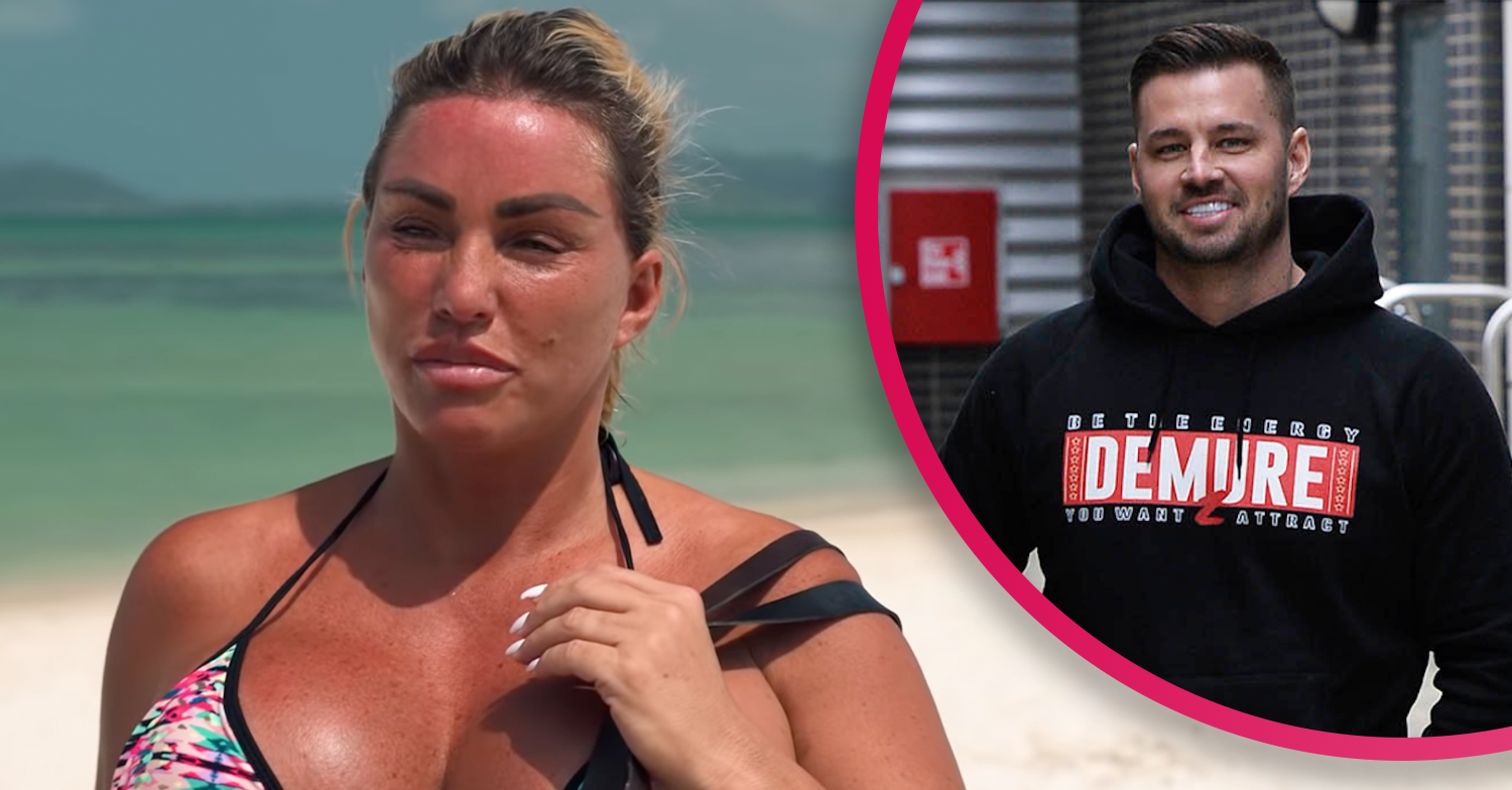 Katie Price in a bikini and Carl Woods smiling