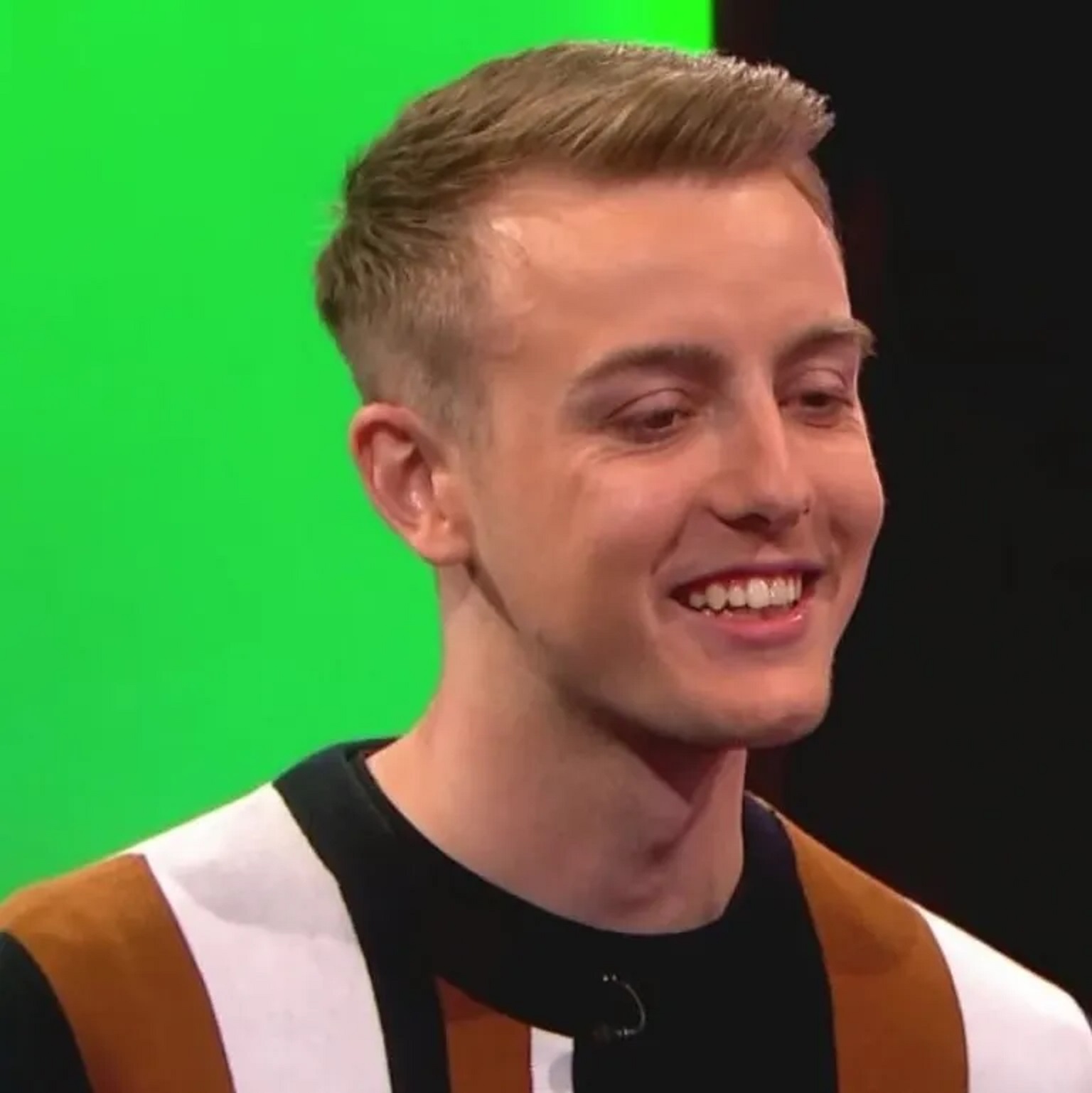 naked attraction contestant clothed and smiling