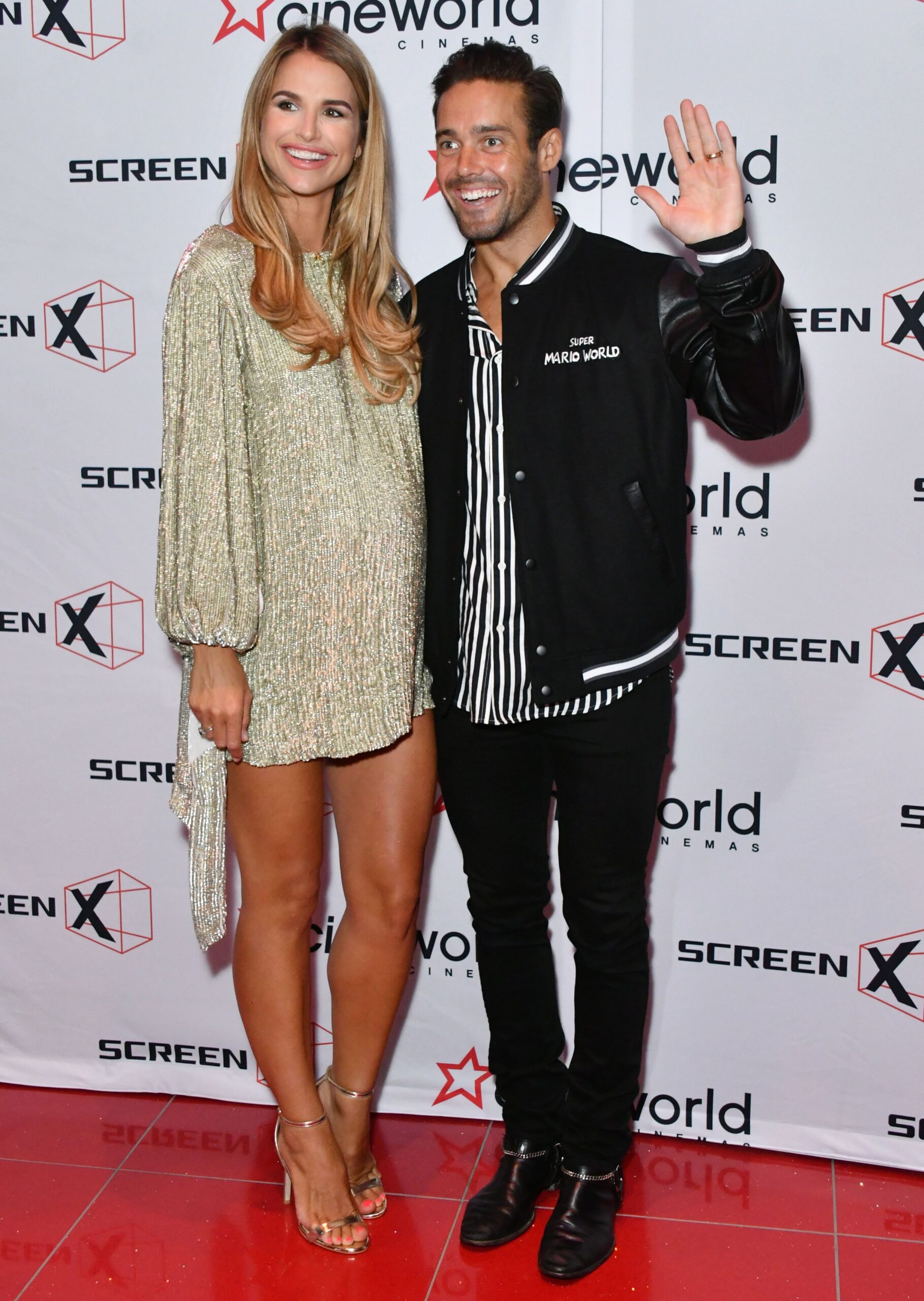 Vogue Williams and Spencer Matthews smile on red carpet
