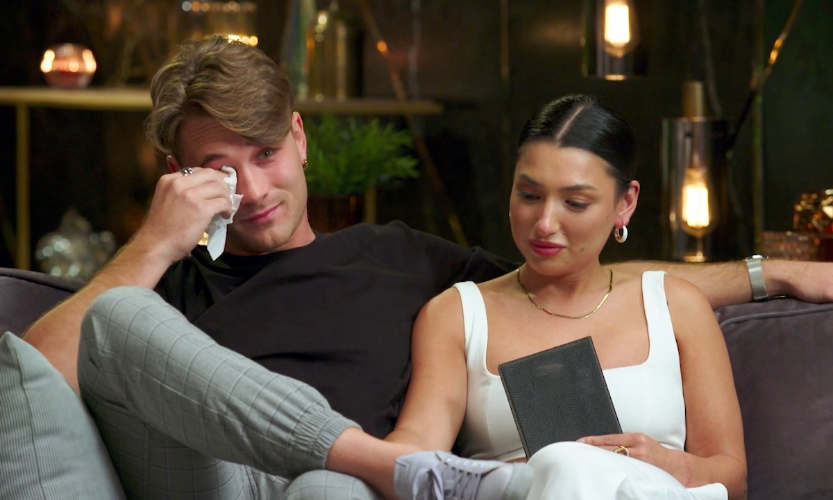 Mitch crying to Ella on Married at First Sight Australia