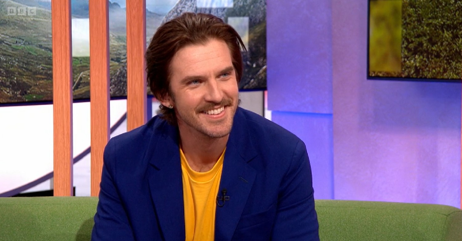 Dan Stevens smiling on BBC The One Show last week April 2022