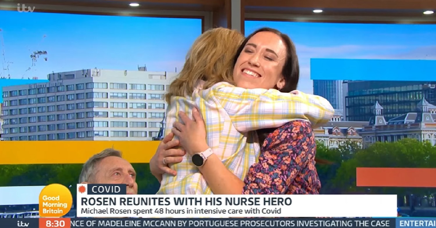 Kate Garraway hugs NHS nurse on GMB today April 22, 2022