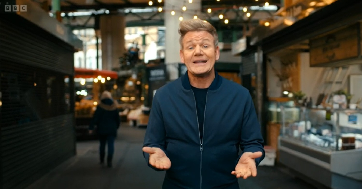 Gordon Ramsay speaking to camera on Future Food Stars April 21, 2022