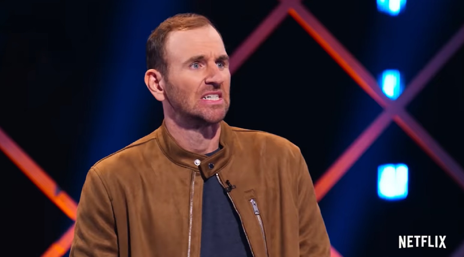 A nervous looking contestant on Netflix series Bullshit