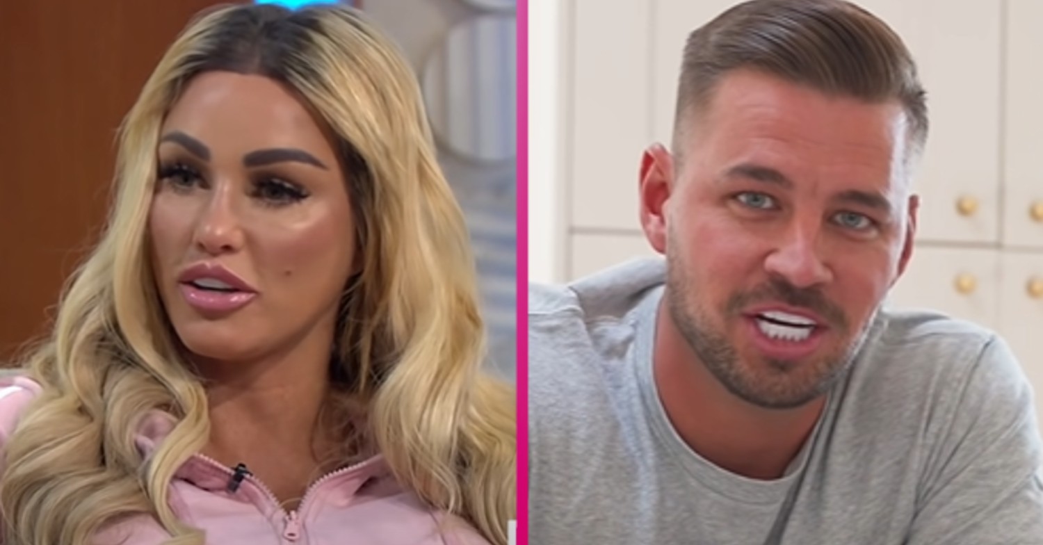 Katie Price talking on Lorraine/Carl Woods talking to camera on YouTube