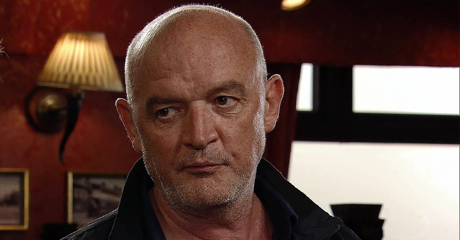 Serial killer Pat Phelan looking menacing