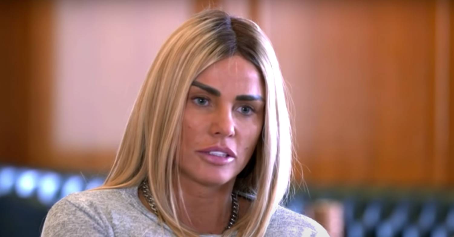 Katie Price looks serious