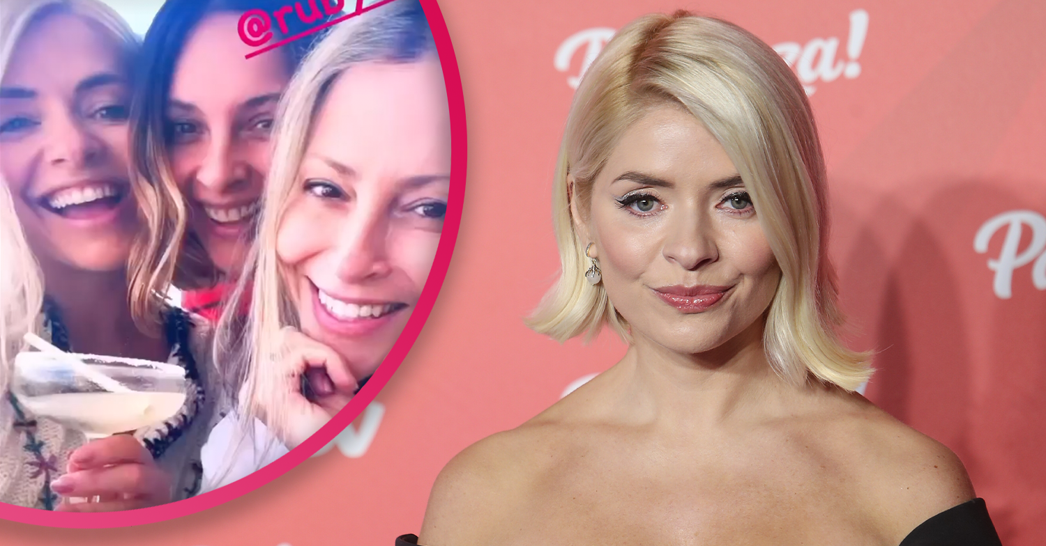 Holly Willougby posing and with a cocktail