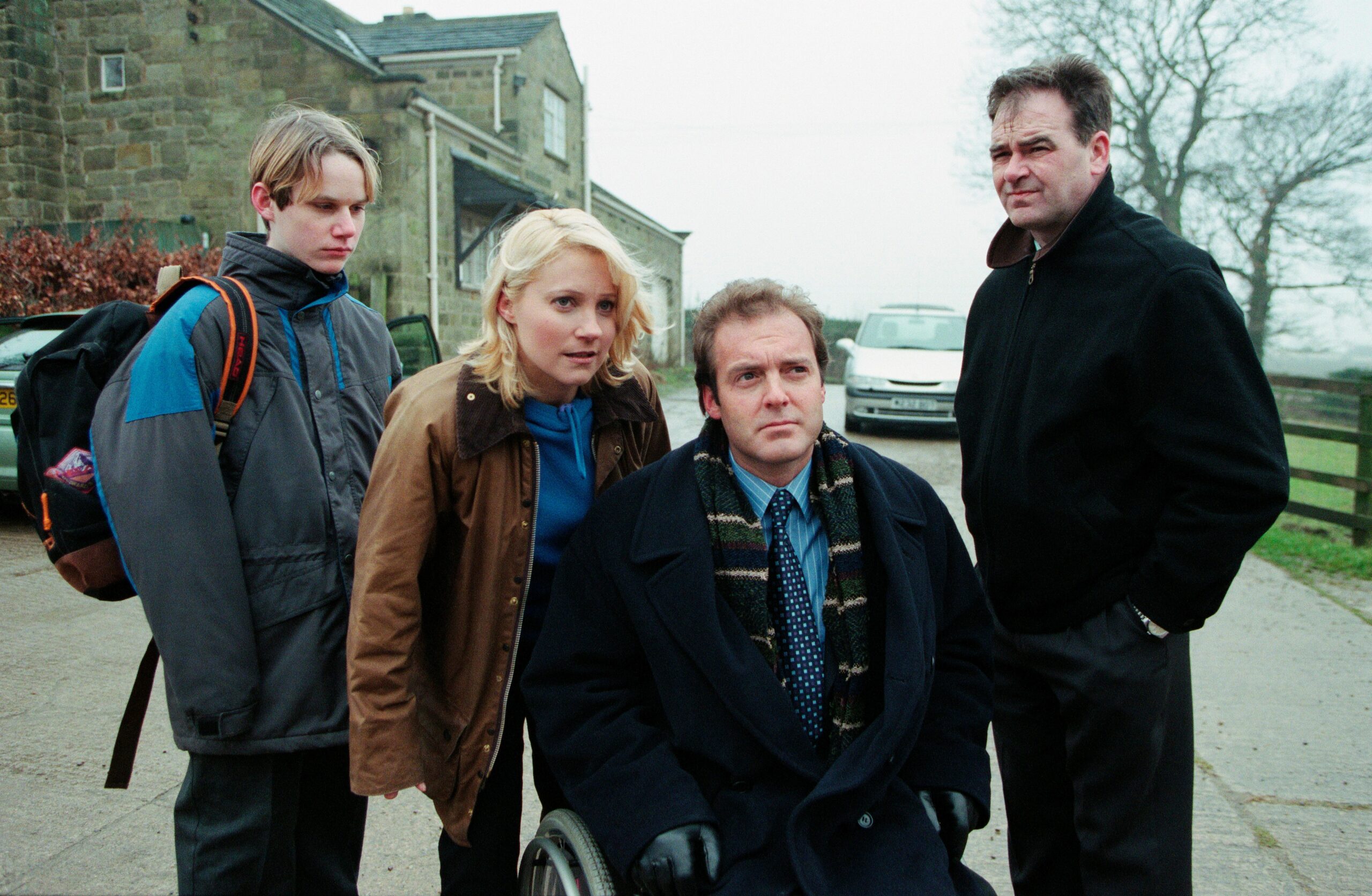 Kathy Glover and Chris Tate in Emmerdale village