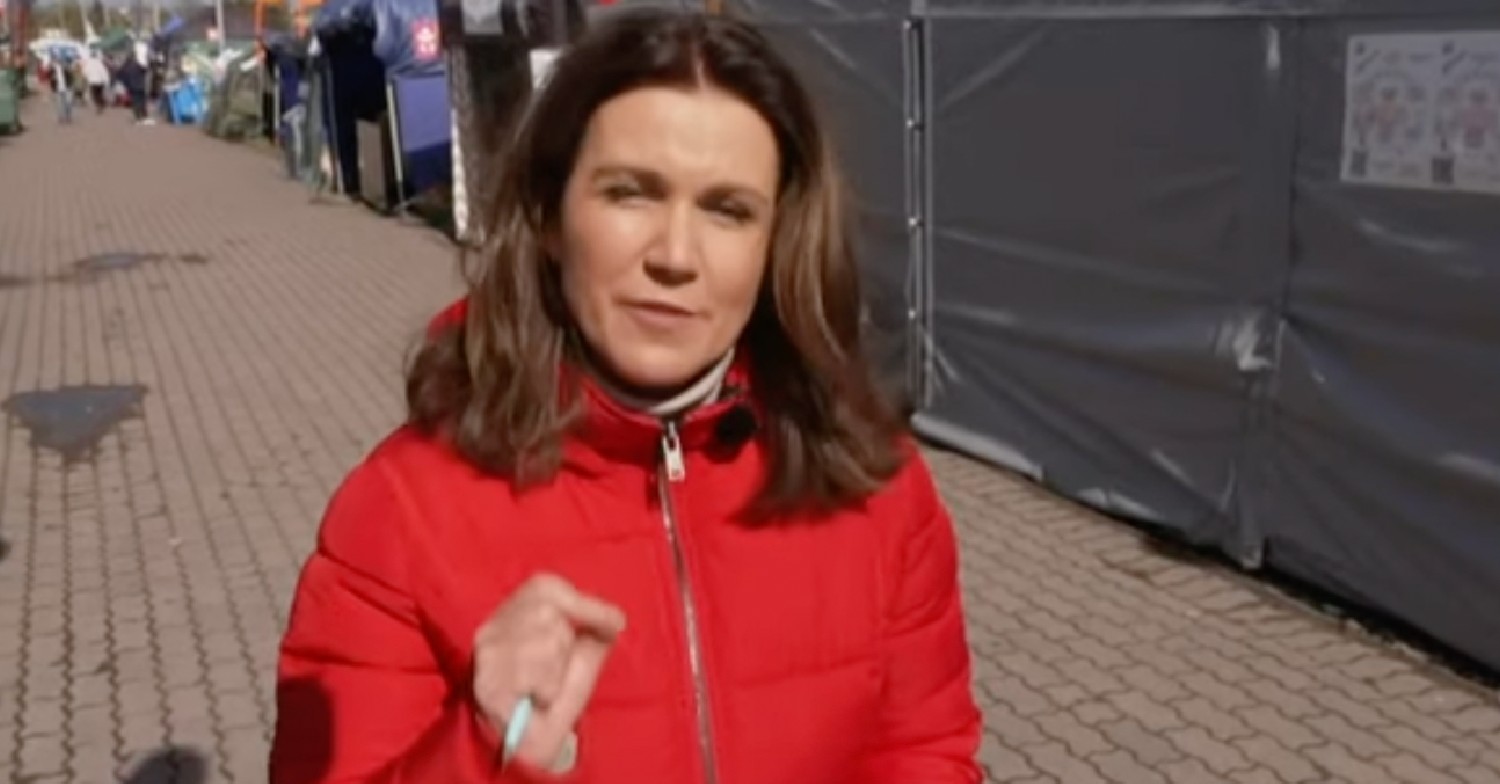 Susanna Reid reports live from Poland/Ukraine border outside in red fleece on Good Morning Britain today