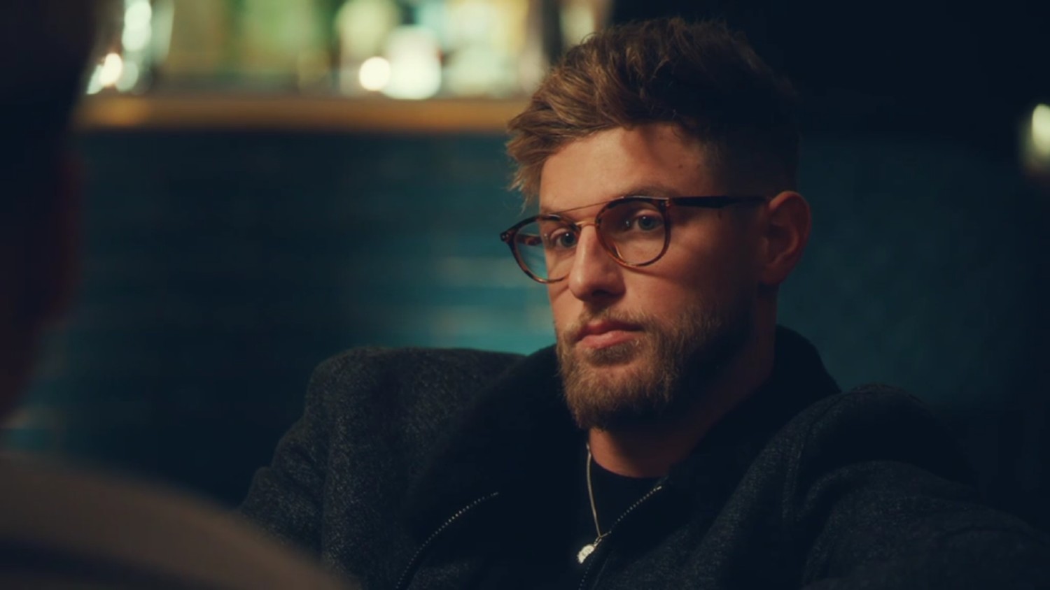 Harvey Armstrong frowning on Made In Chelsea