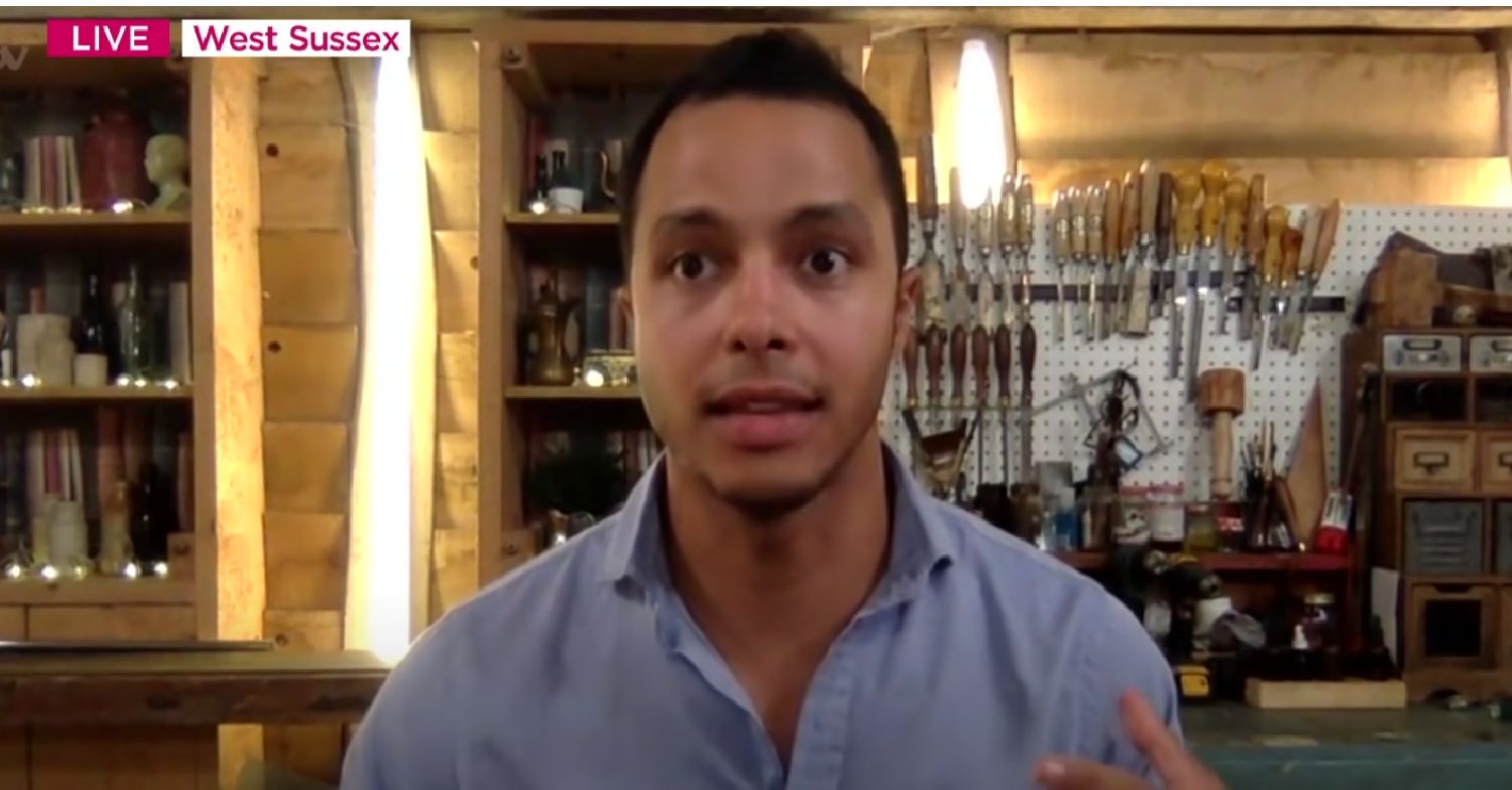 Will Kirk from The Repair Shop in blue shirt Zoom interview