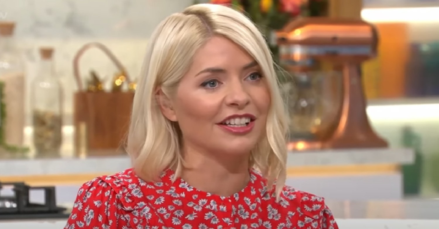 Holly Willoughby in red blouse on This Morning today April 25, 2022
