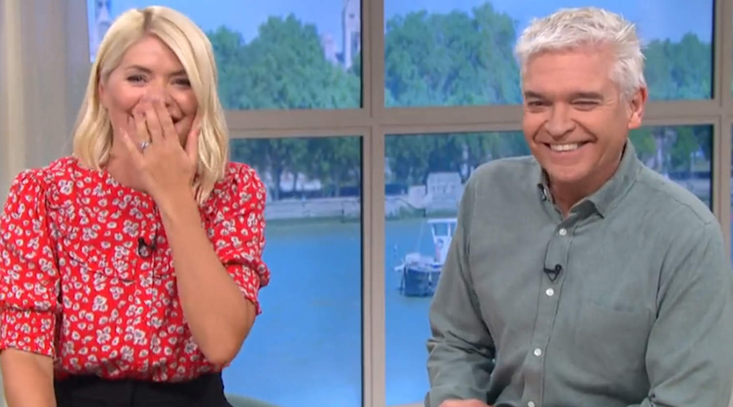 Holly Willloughby and Phillip Schofield laughing on This Morning April 25