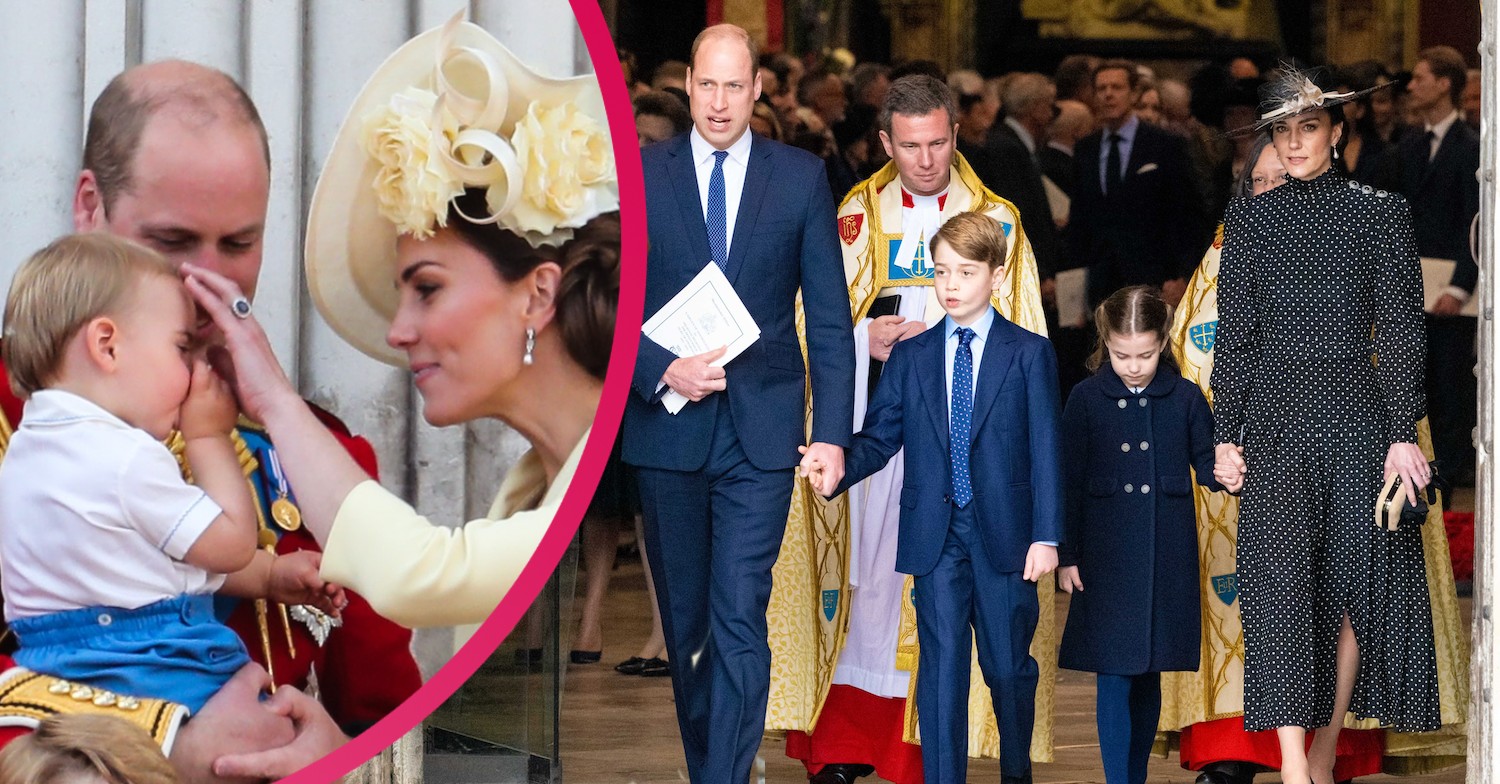William and Kate with their three children George, Charlotte and Louis