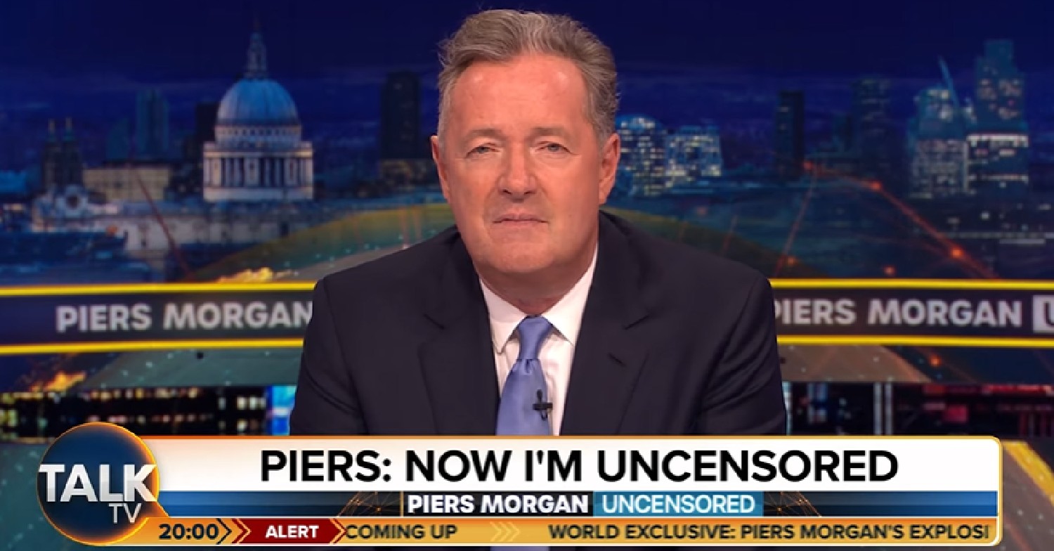 Piers Morgan talks to camera on TalkTV show, Piers Morgan Uncensored April 25, 2022