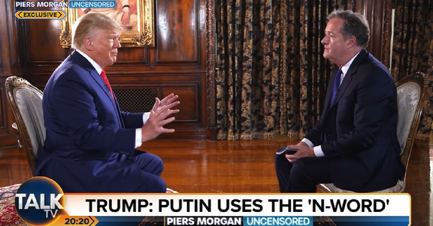Piers Morgan interviewing Donald Trump on TalkTV show April 25, 2022
