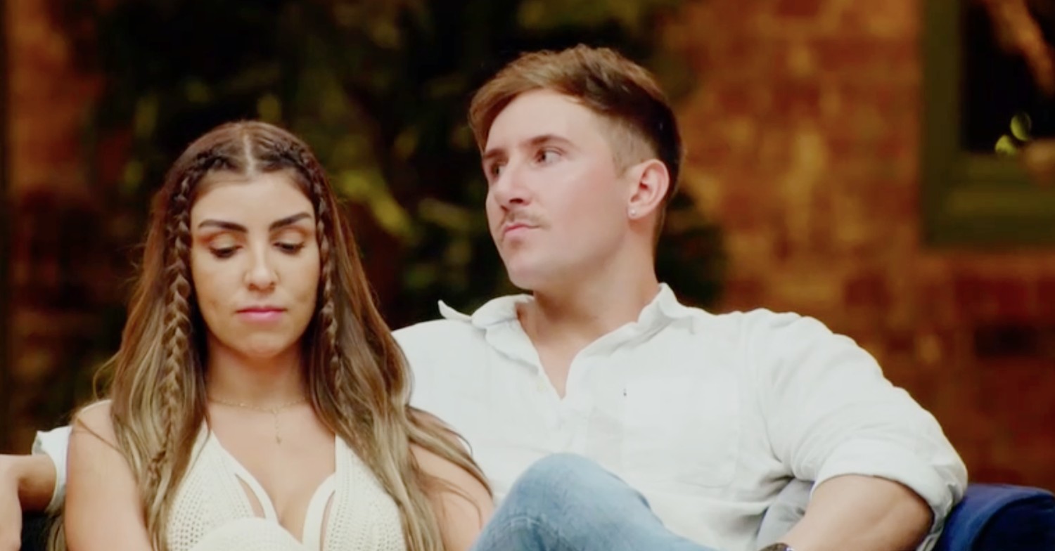 Carolina and Daniel frowning on Married At First Sight Australia
