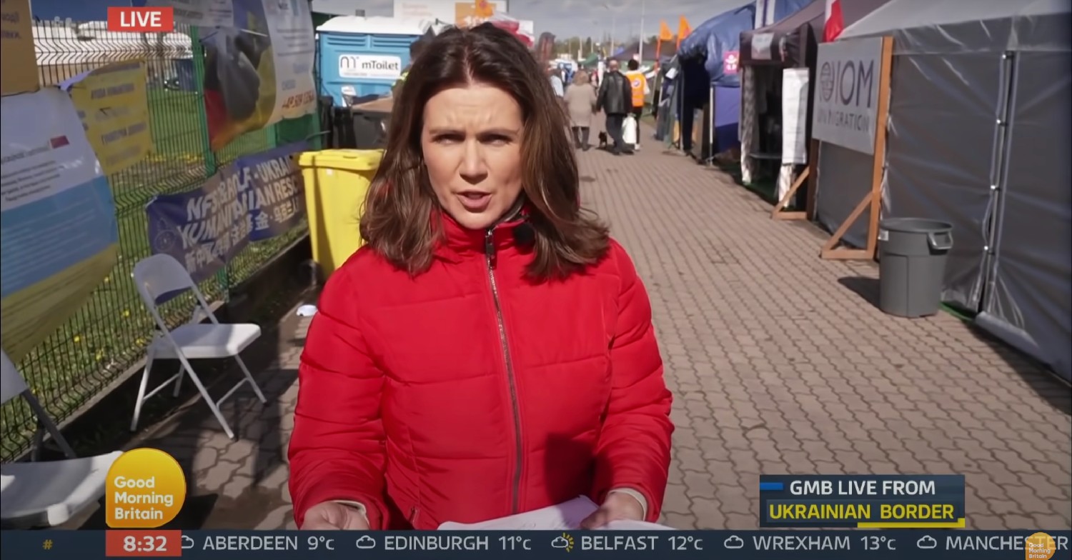 Susanna Reid reporting from Poland on GMB