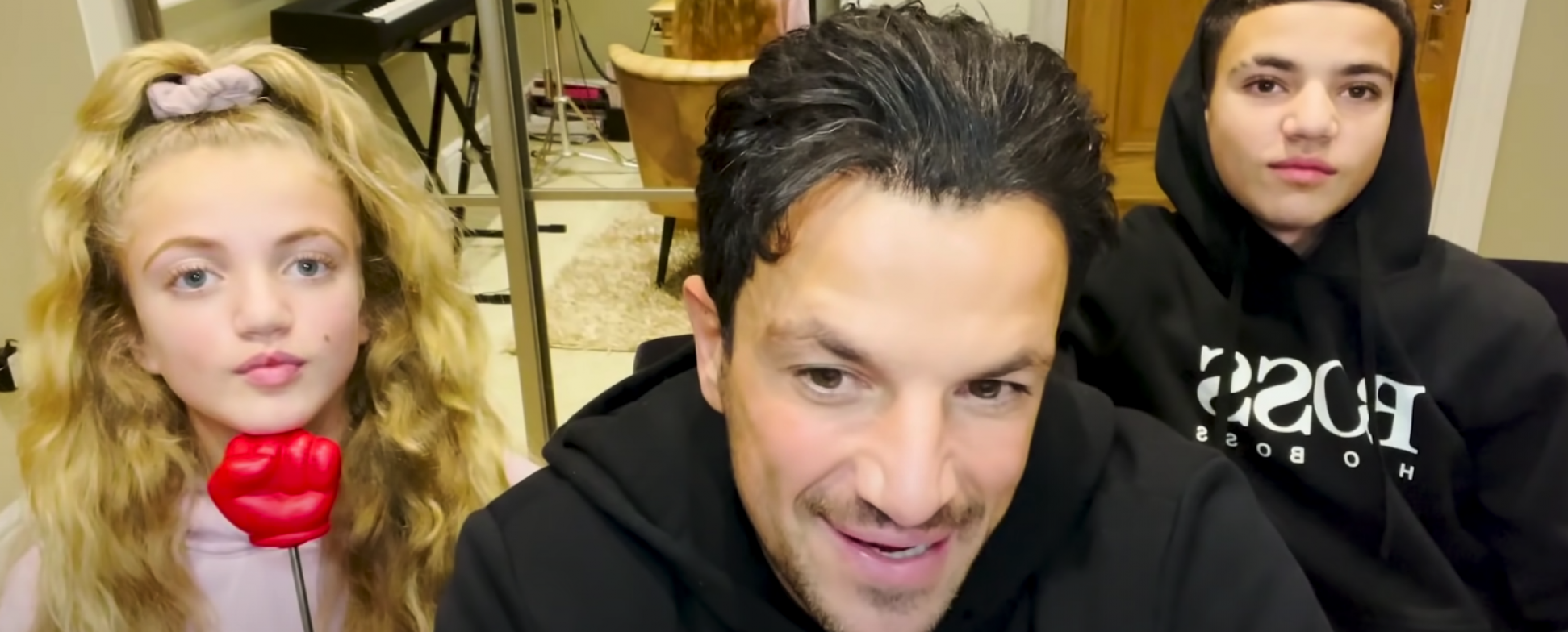 Peter Andre with his children Princess and Junior