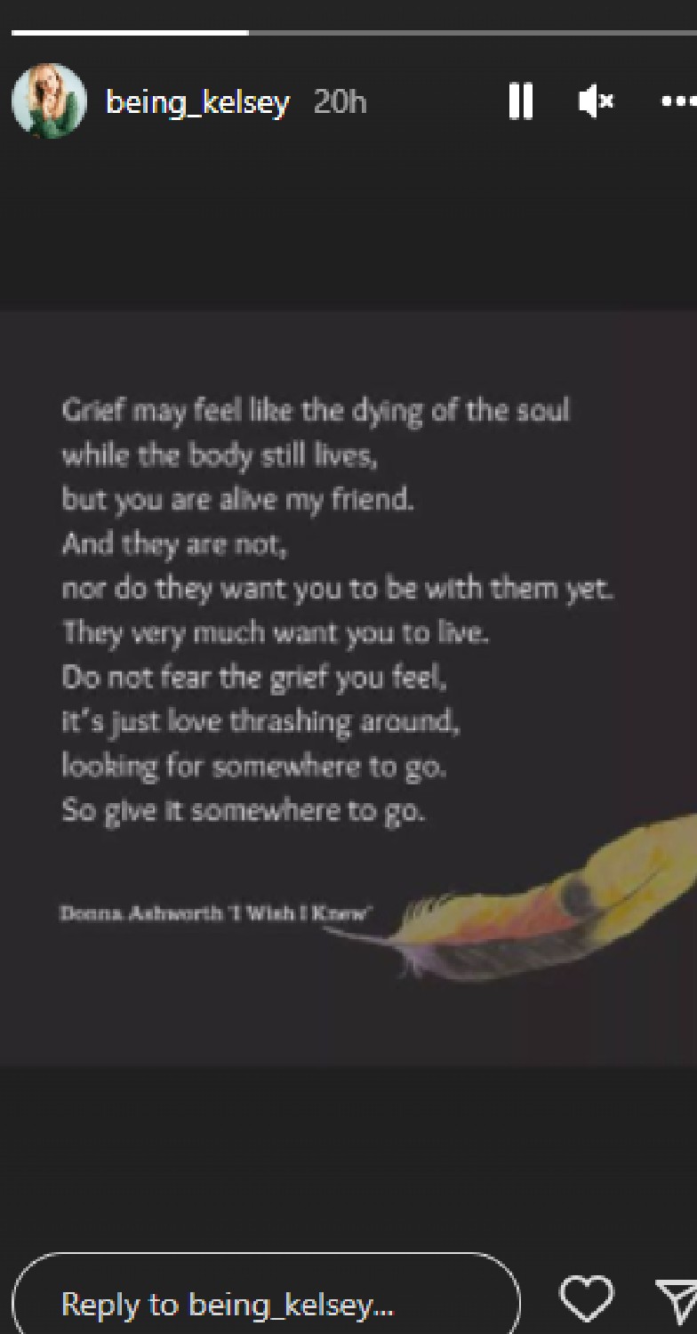 Tom Parker wife shares quote about grief on Instagram