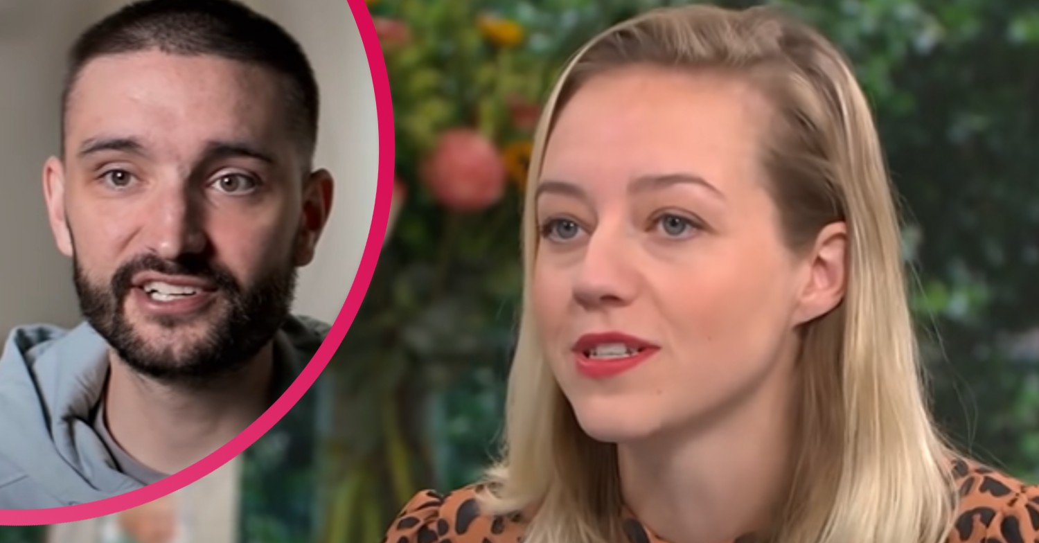 Tom Parker and his wife Kelsey speaking during interviews