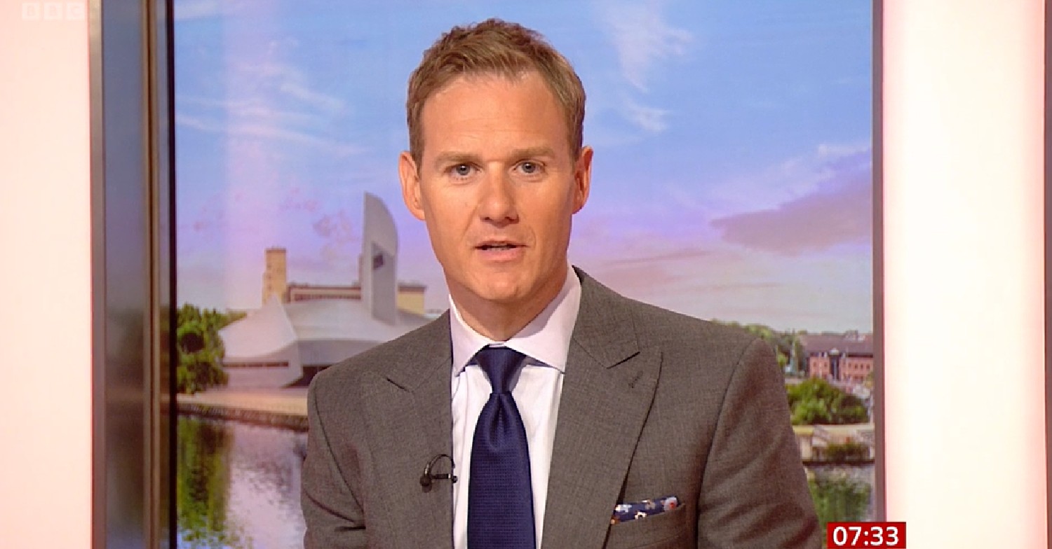 Dan Walker in grey suit on BBC Breakfast April 27, 2022