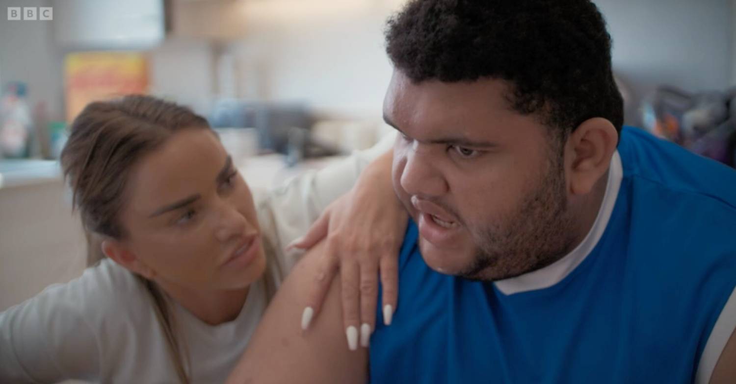 Katie Price speaks with eldest son Harvey