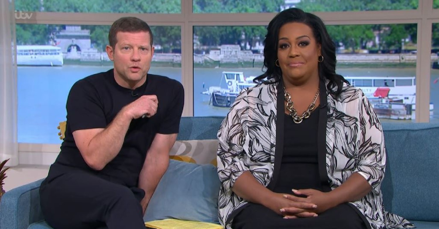 Dermot O'Leary and smiling Alison Hammond host This Morning April 29, 2022