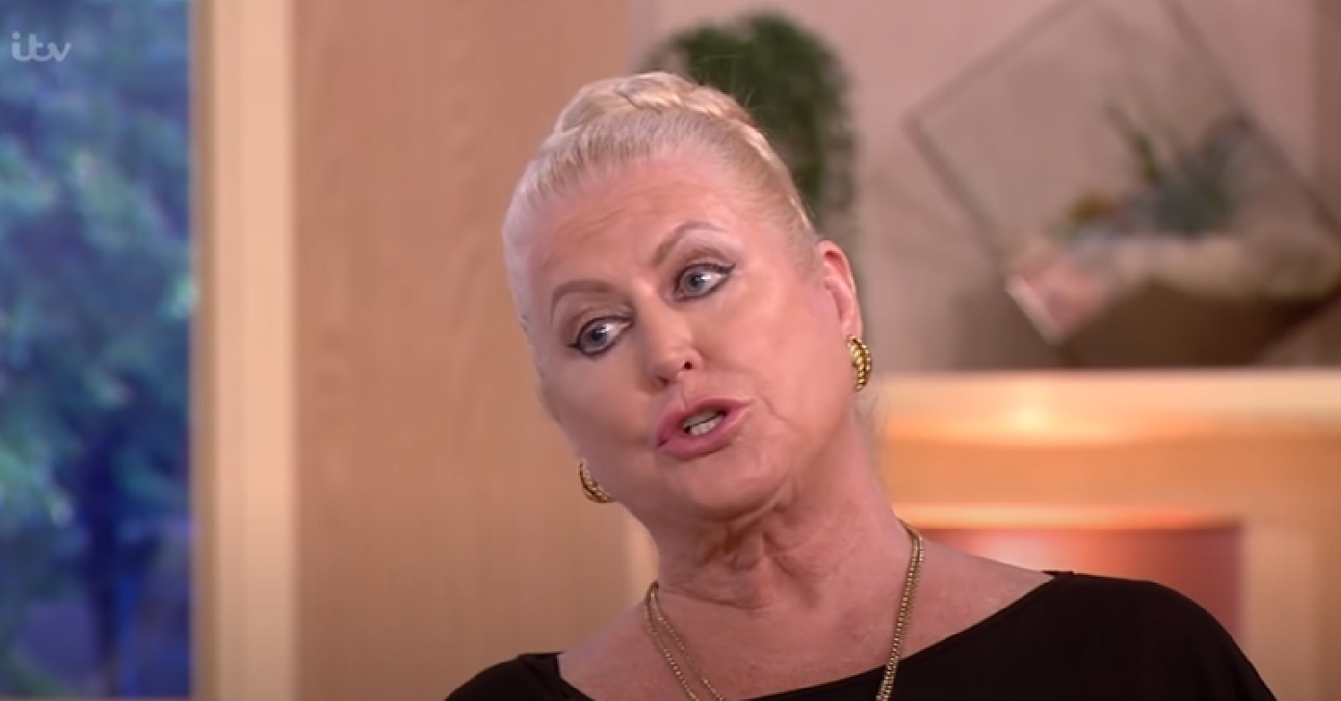Kim Woodburn in black top during This Morning debate