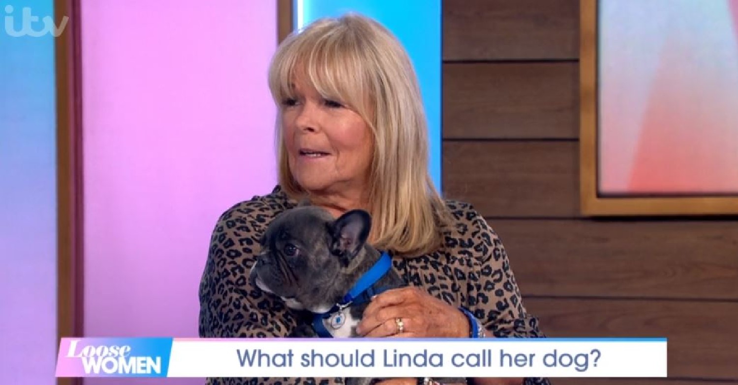 Linda Robson with her new dog on Loose Women April 29, 2022