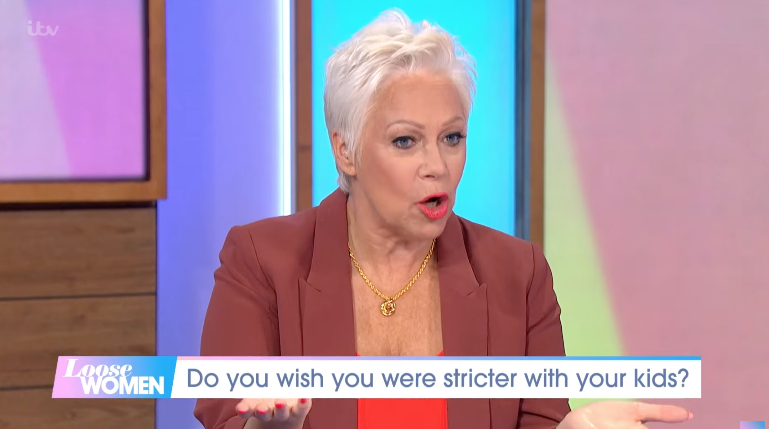 Denise Welch shouting on Loose Women