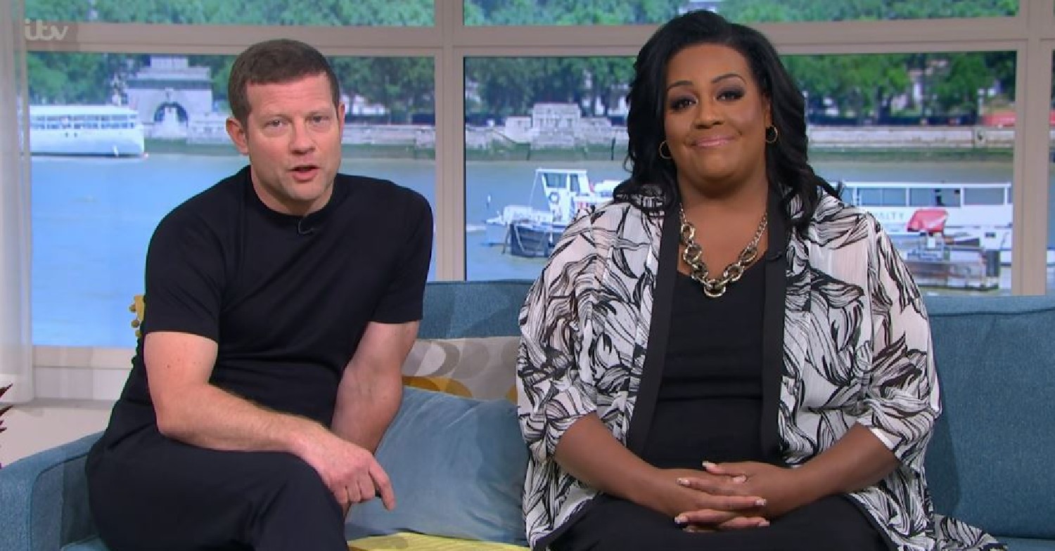 Presenters Dermot O'Leary and Alison Hammond smiling on This Morning today April 29, 2022
