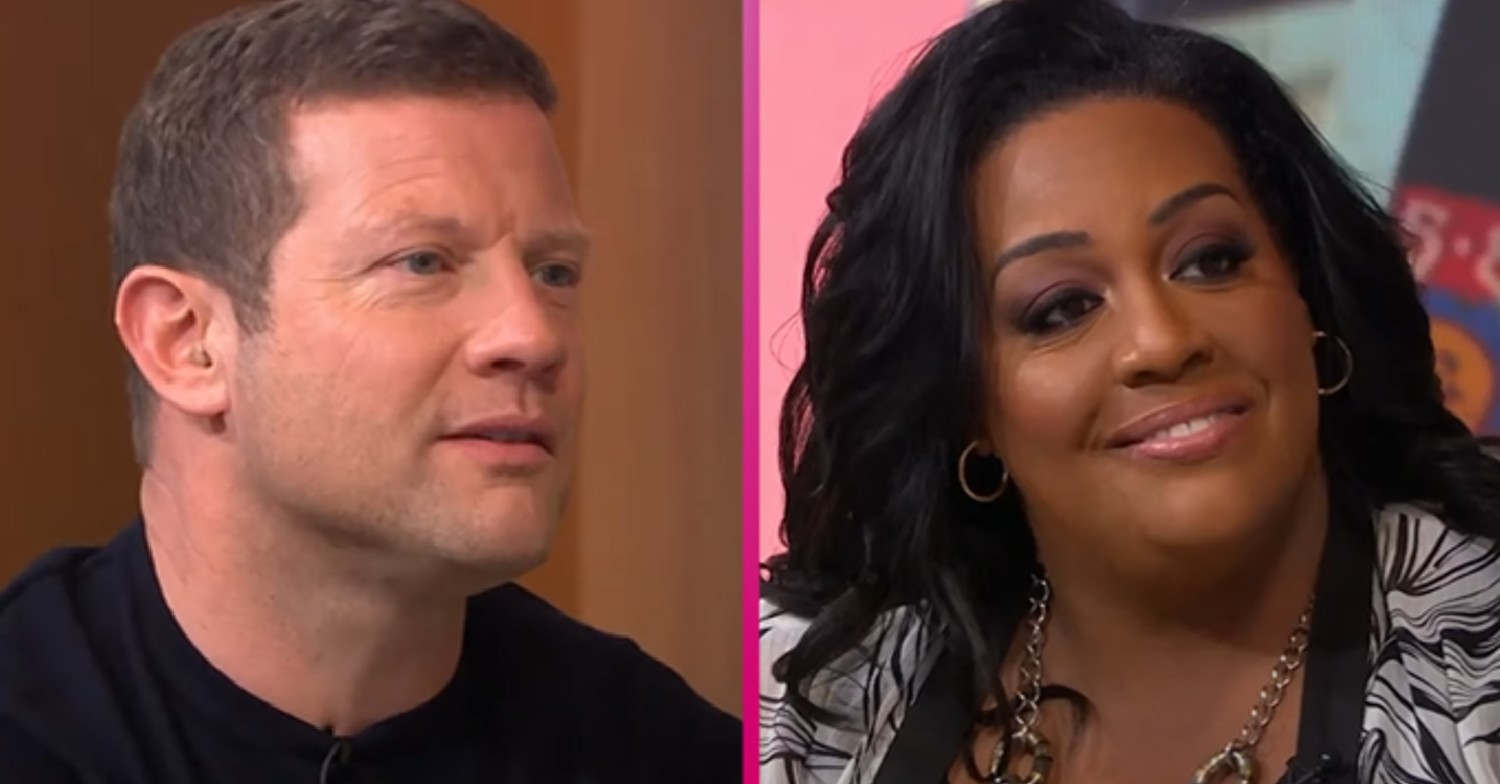 Presenters Dermot O'Leary and Alison Hammond smiling on This Morning today April 29, 2022