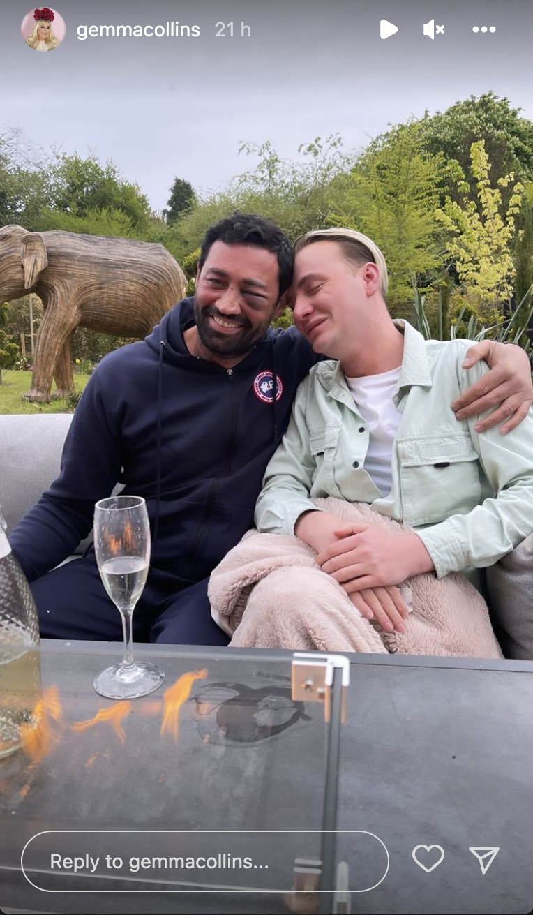 Gemma Collins shares Instagram of Rami and a friend in a garden