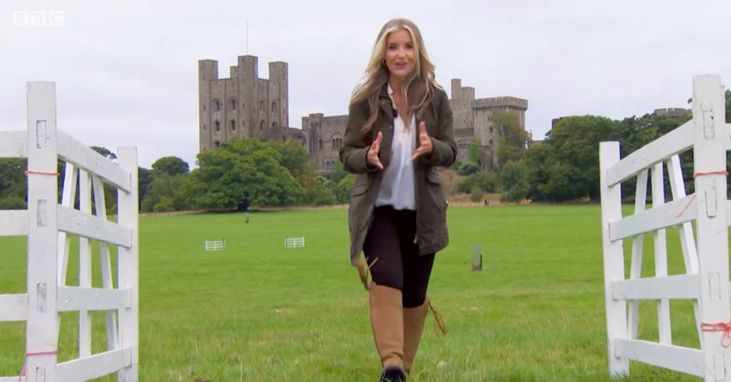 Helen Skelton presenting for the BBC