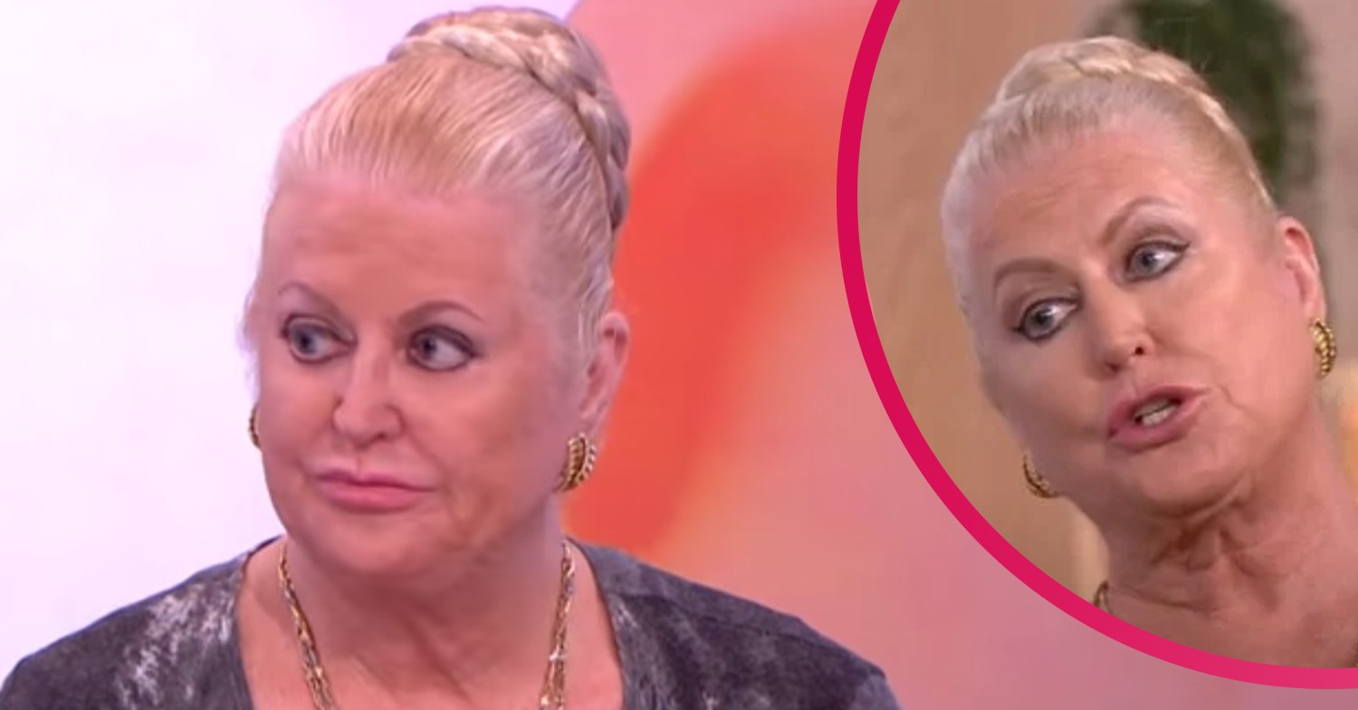 Kim Woodburn looks serious
