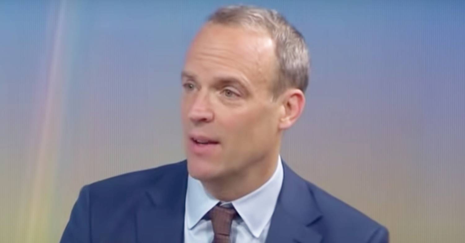 Dominic Raab during a TV news appearance
