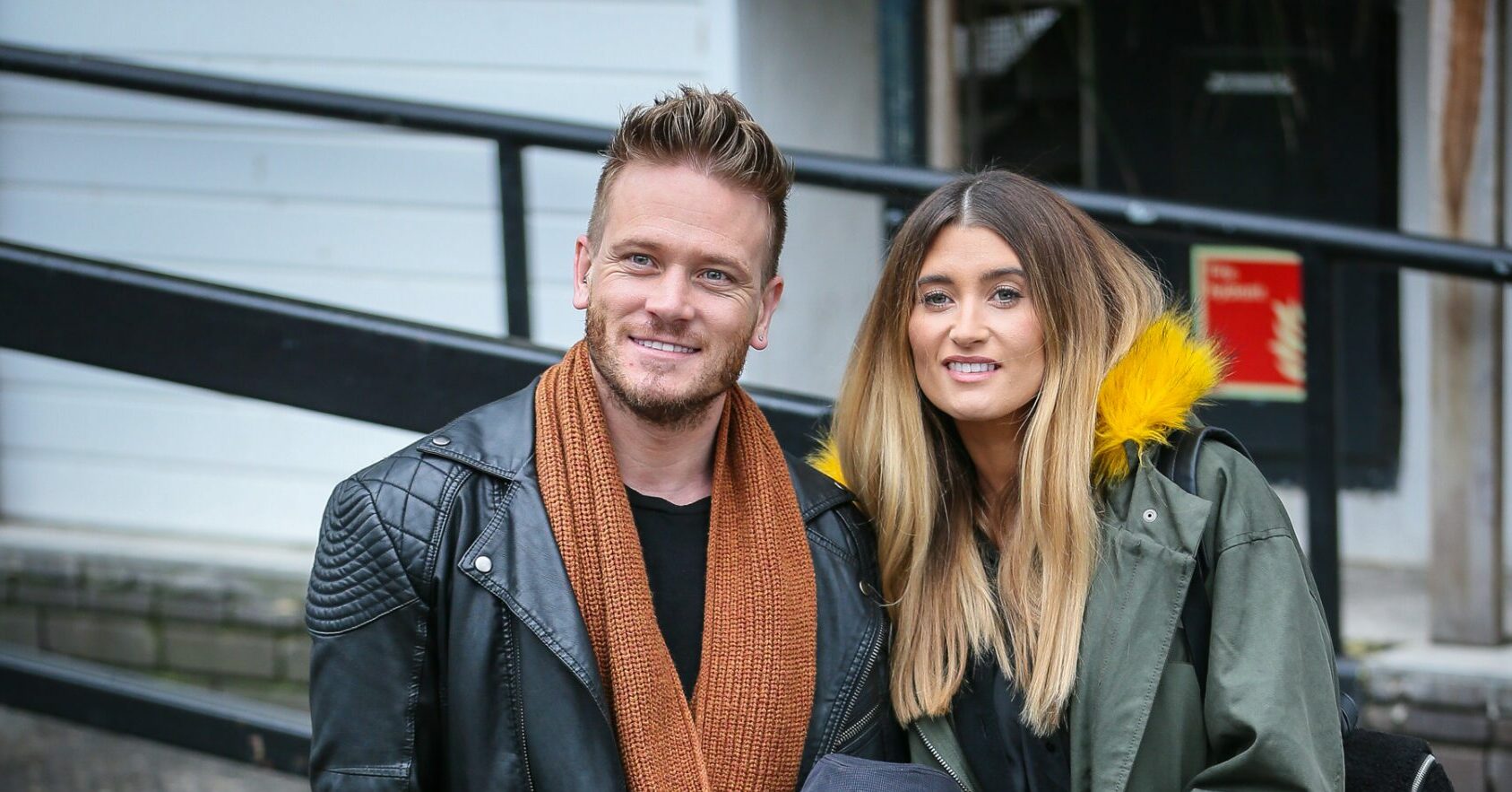 Matthew Wolfenden and Charley Webb smile together