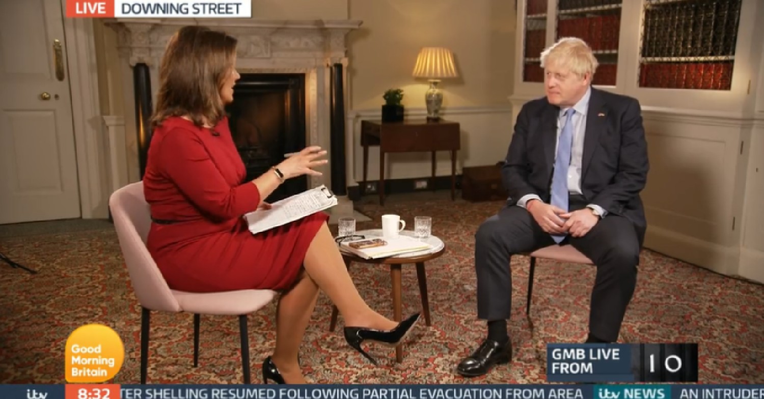 Susanna Reid interviewing Boris Johnson on GMB May 3, 2022