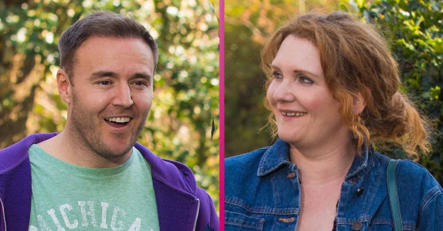 Coronation Street Fiz and Tyrone looking happy