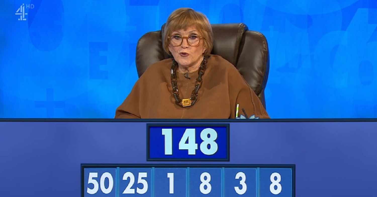 Anne Robinson in brown top on Countdown