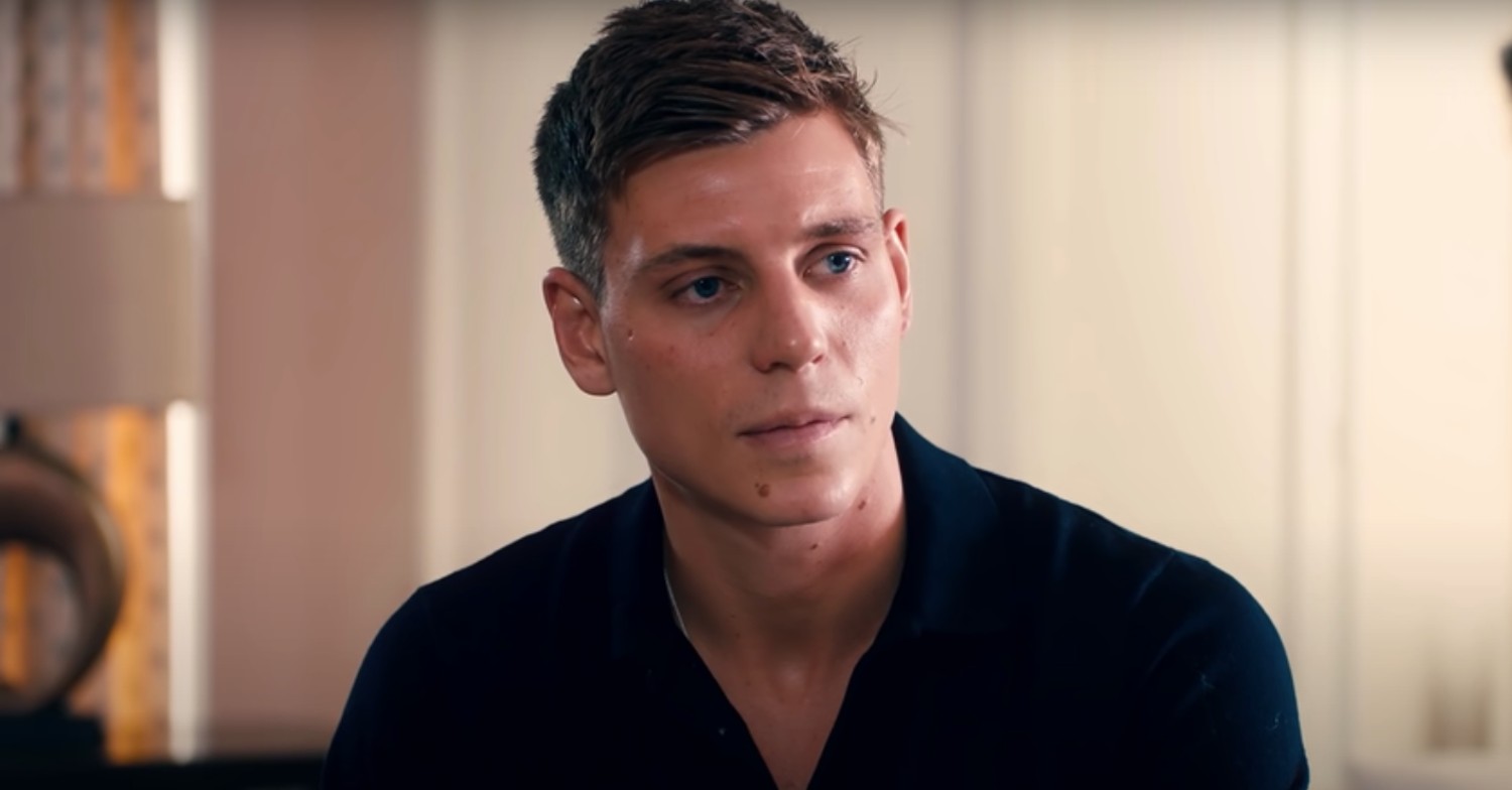 Tristan Phipps frowning on Made In Chelsea