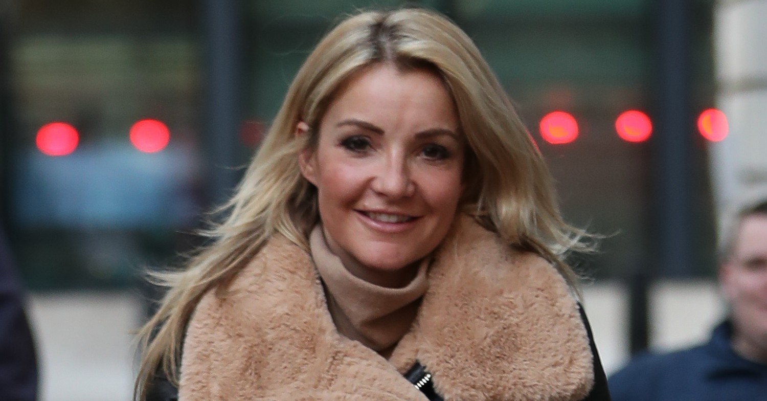 Helen Skelton seen smiling walking down the street 