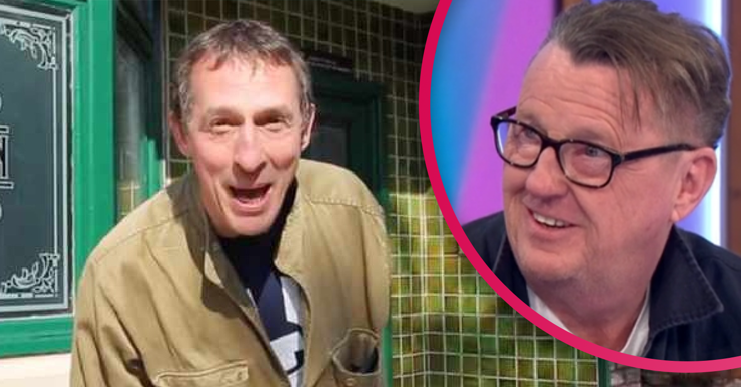 Spider and Curly from Corrie smiling