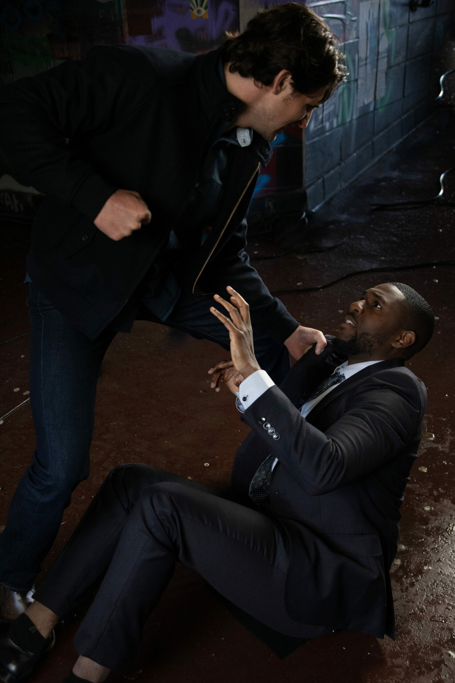 Ethan Anderson is thrown to the floor terrified by Jordan