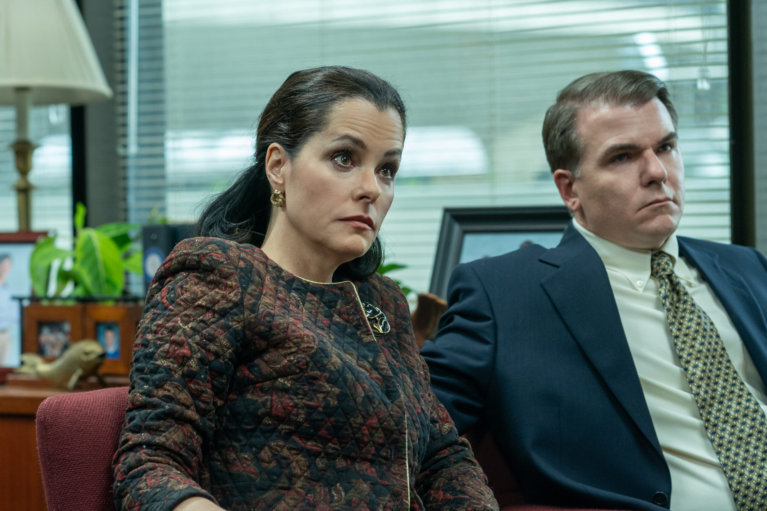 Parker Posey looking stern in The Staircase