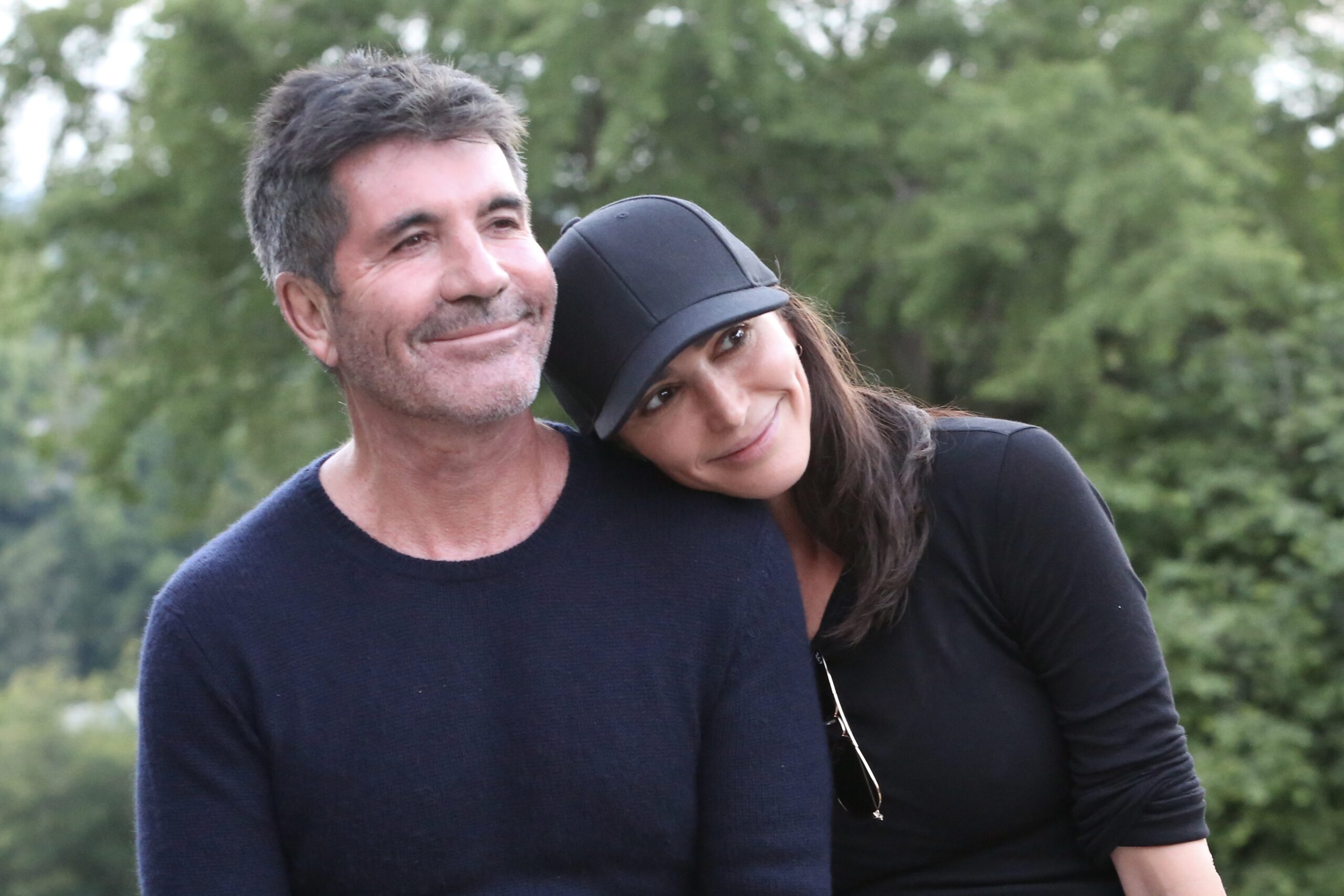 Simon Cowell and Lauren Silverman smiling