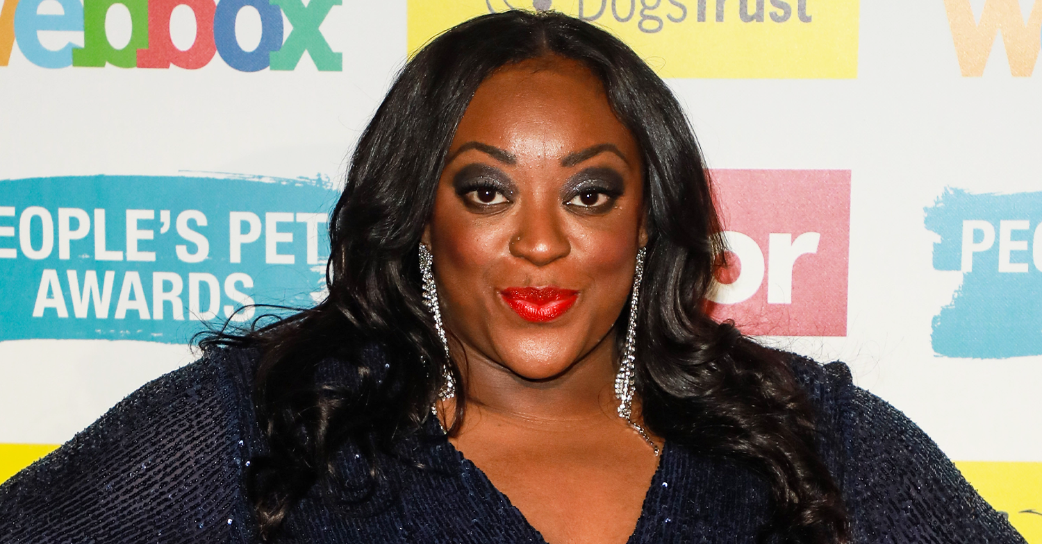 Judi Love wearing on the red lipstick on the