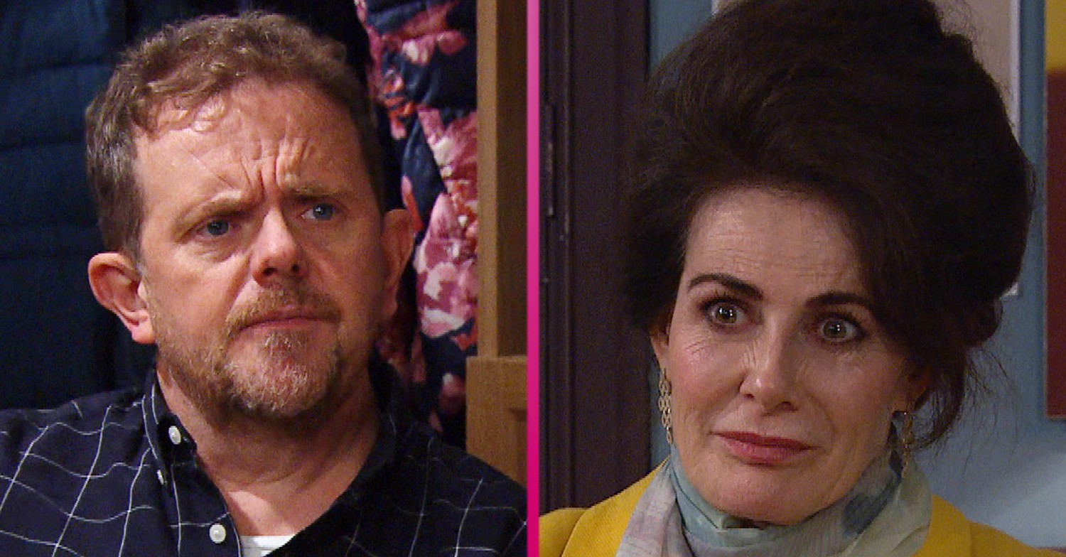 Dan Spencer and Faith Dingle looking shocked in Emmerdale